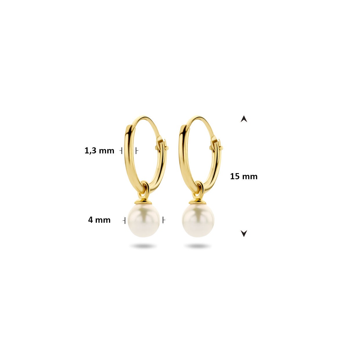 Orecchini a cerchio in oro con perla di acqua dolce – 14k