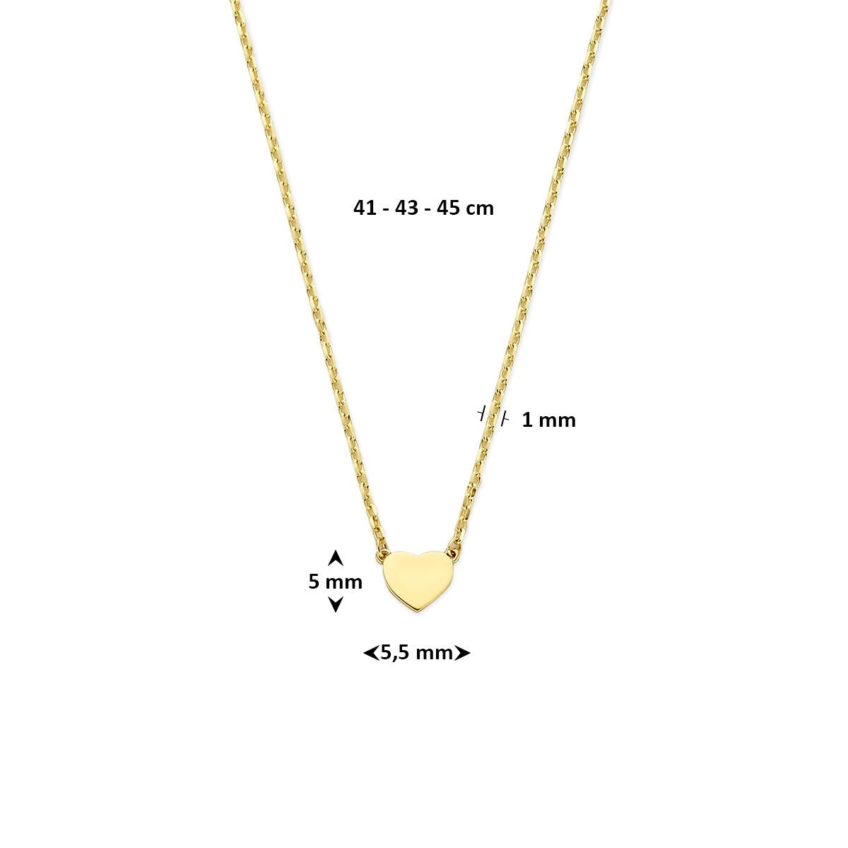 Collier in oro giallo 14k con cuoricino