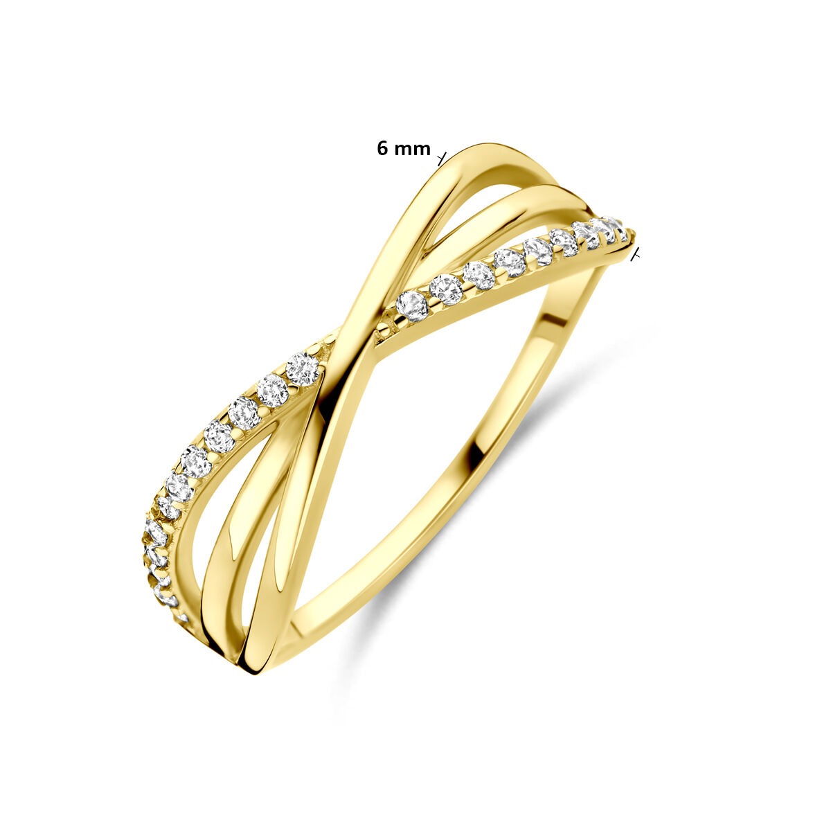 Anello da donna in oro con zircone – oro giallo 14k
