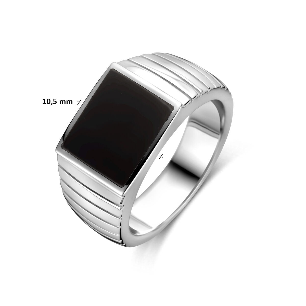 Anello sigillo da uomo in argento con onice – larghezza 10,5 mm