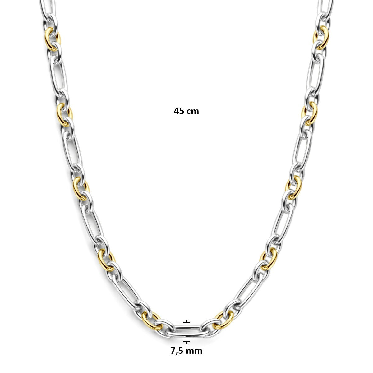Collana ad ancora in oro giallo 14k e argento