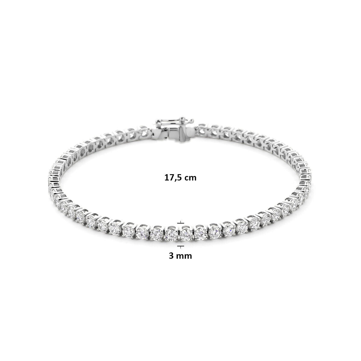 Bracciale tennis in oro bianco 14k con diamante lab grown