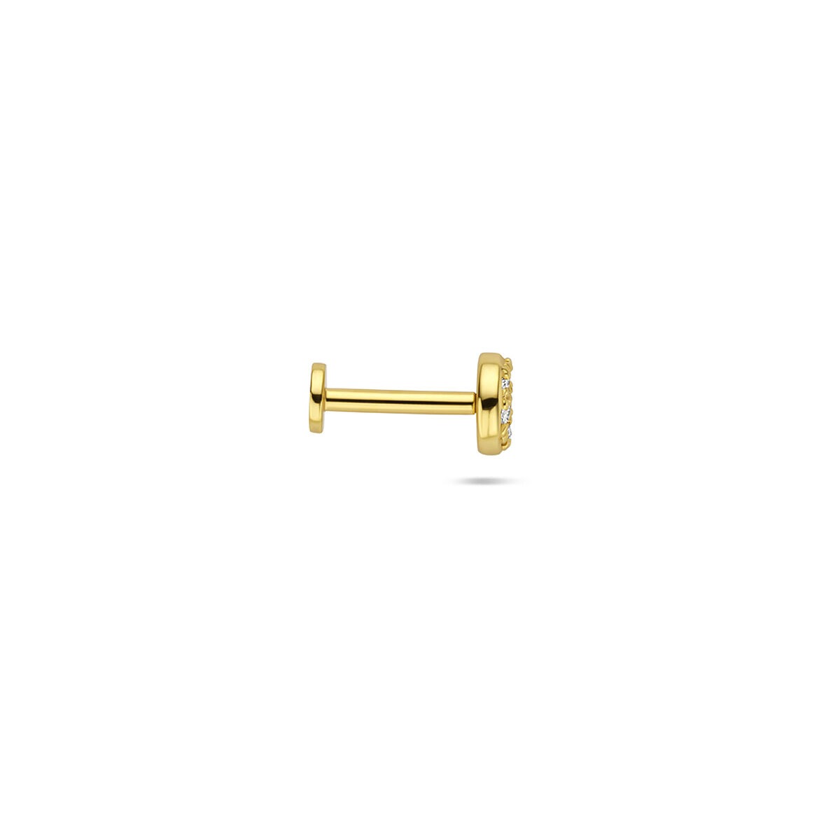 Piercing flat back in argento placcato con zirconia