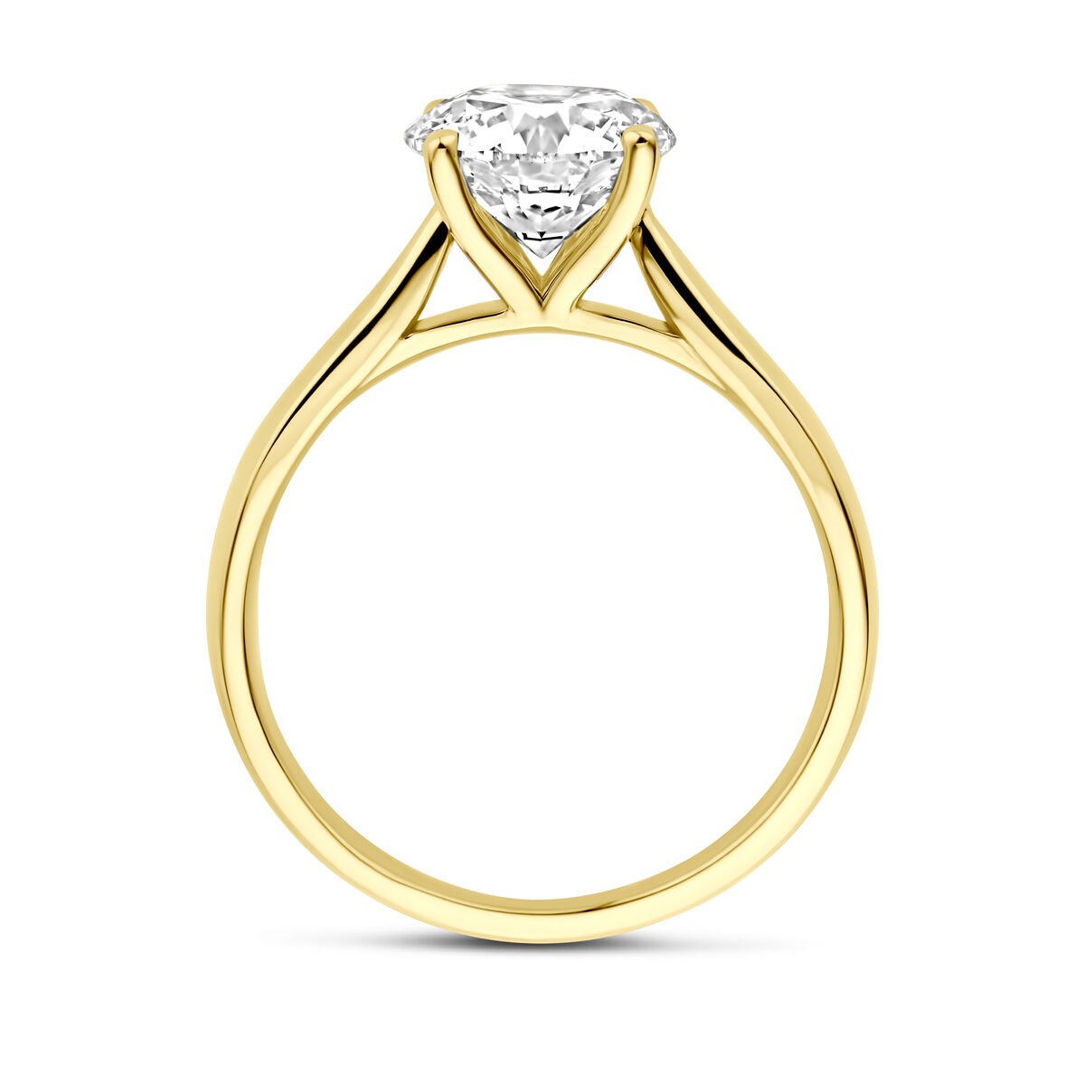 Anello in oro giallo 14K con diamante lab grown da 2.00ct