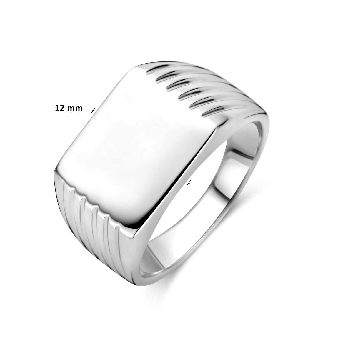 Anello sigillo da uomo in argento – Anello da incisione rodiato