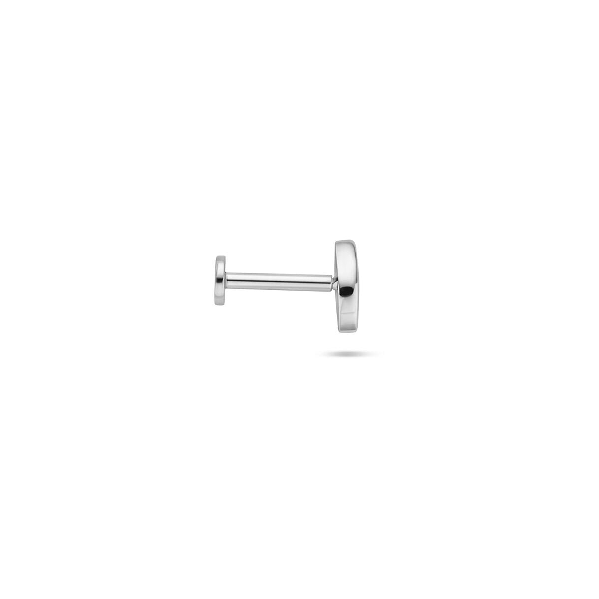 Piercing flat back in argento rodiato a forma di malocchio con zirconia