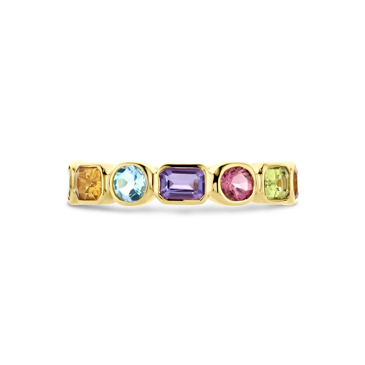 Anello da donna in oro – 14k con ametista, topazio, citrino e peridoto