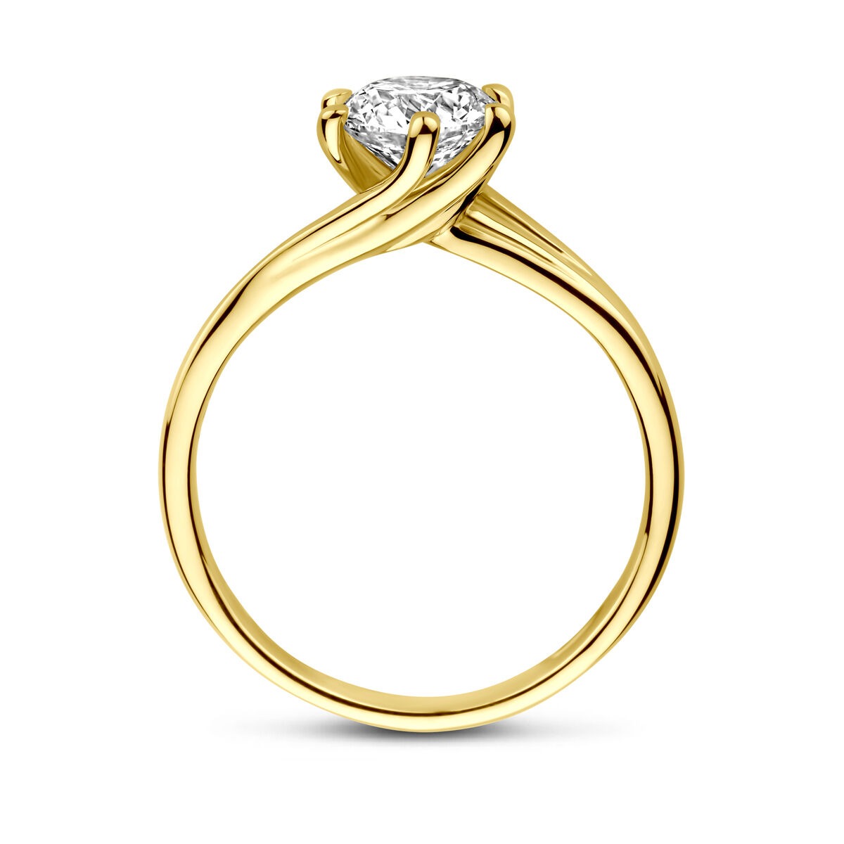 Anello in oro giallo 14k con diamante lab grown da 1.00ct