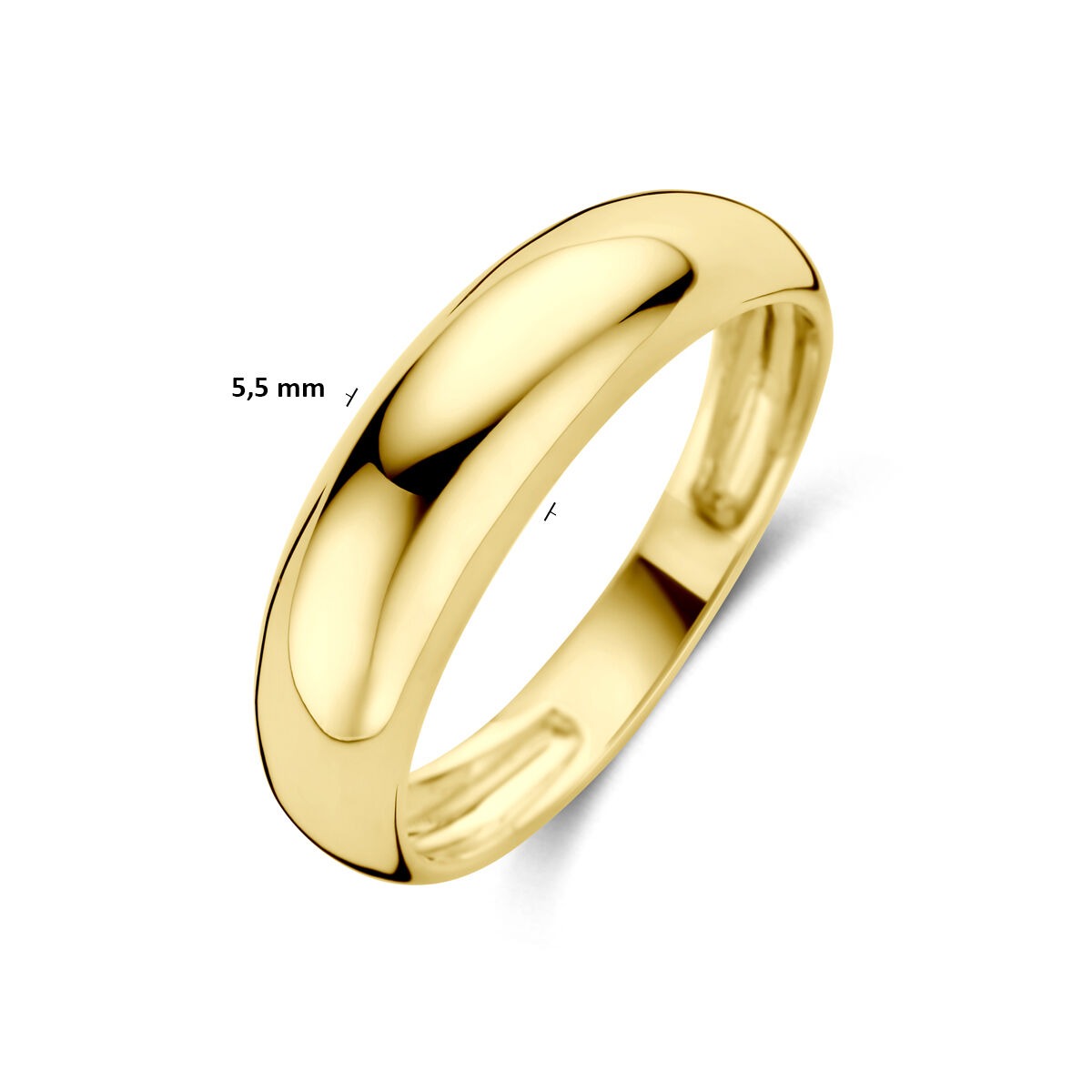 Anello da donna in oro giallo 14k largo 5,5mm