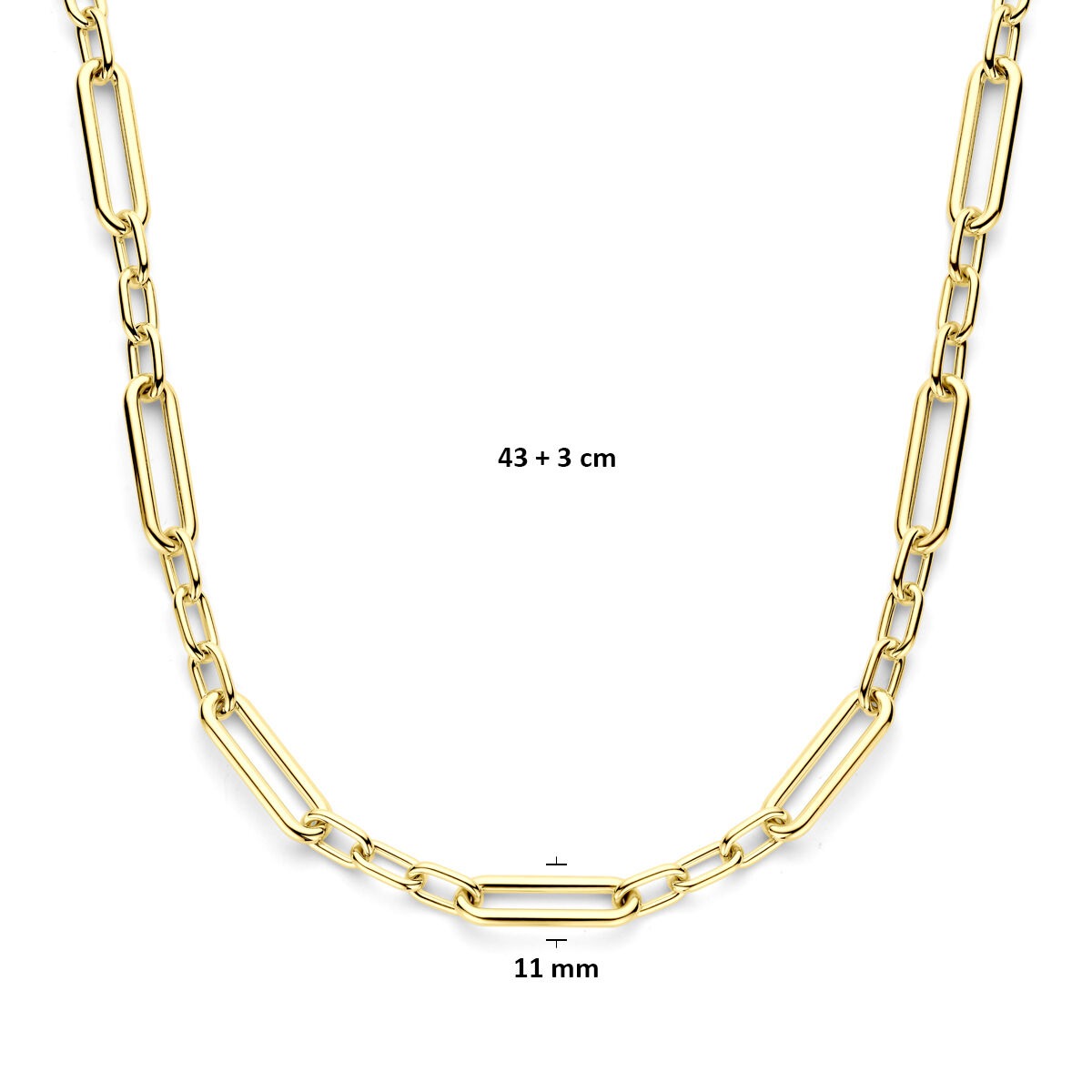 Collana ad ancora da donna in oro – 14k con chiusura a moschettone 11 mm 43 + 3 cm