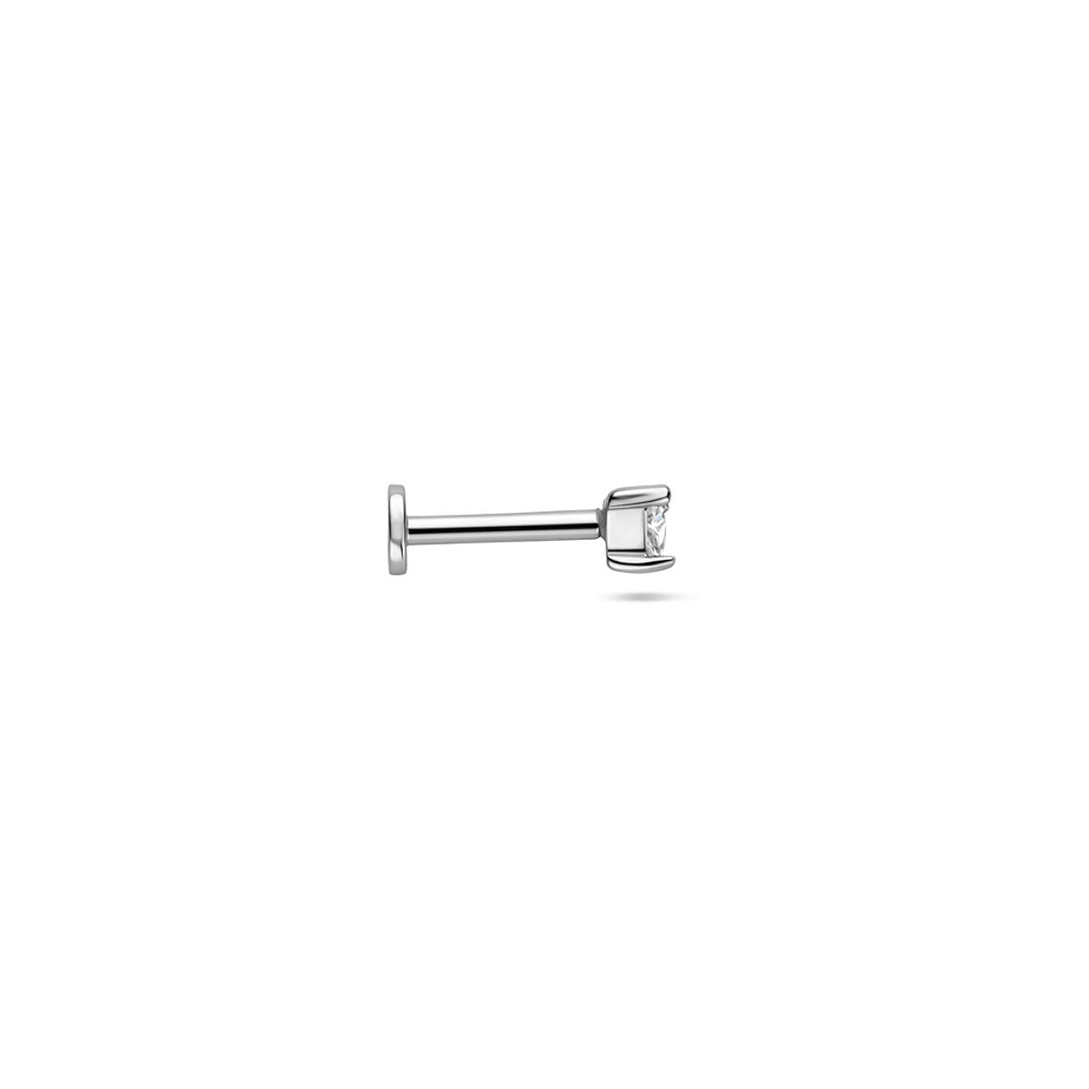 Piercing flat back in argento con zircone triangolo – argento 925 rodiato