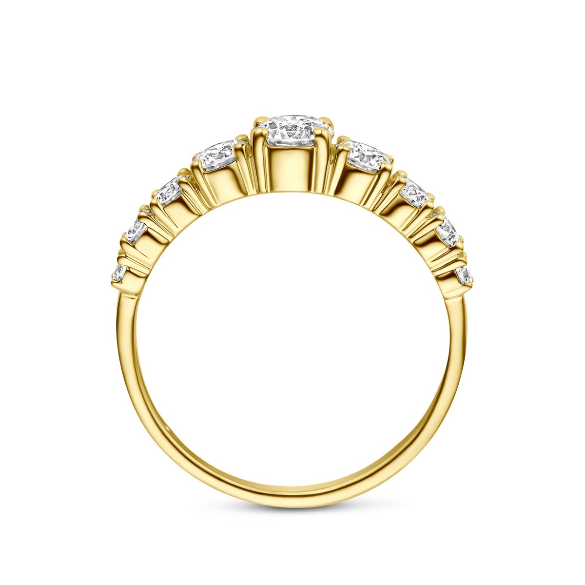Anello in oro giallo 14k con diamante lab grown