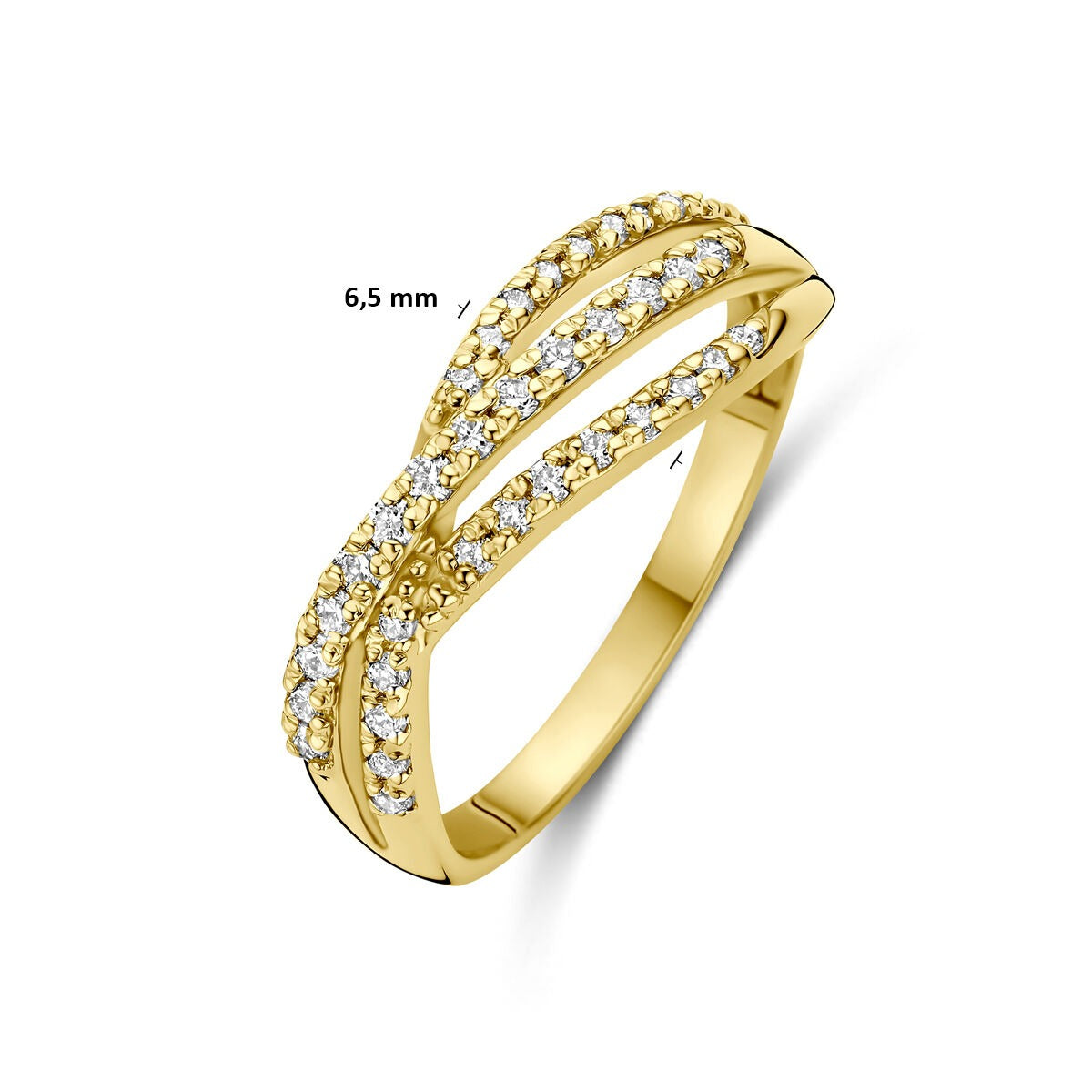 Anello in oro giallo 14k con diamante lab grown