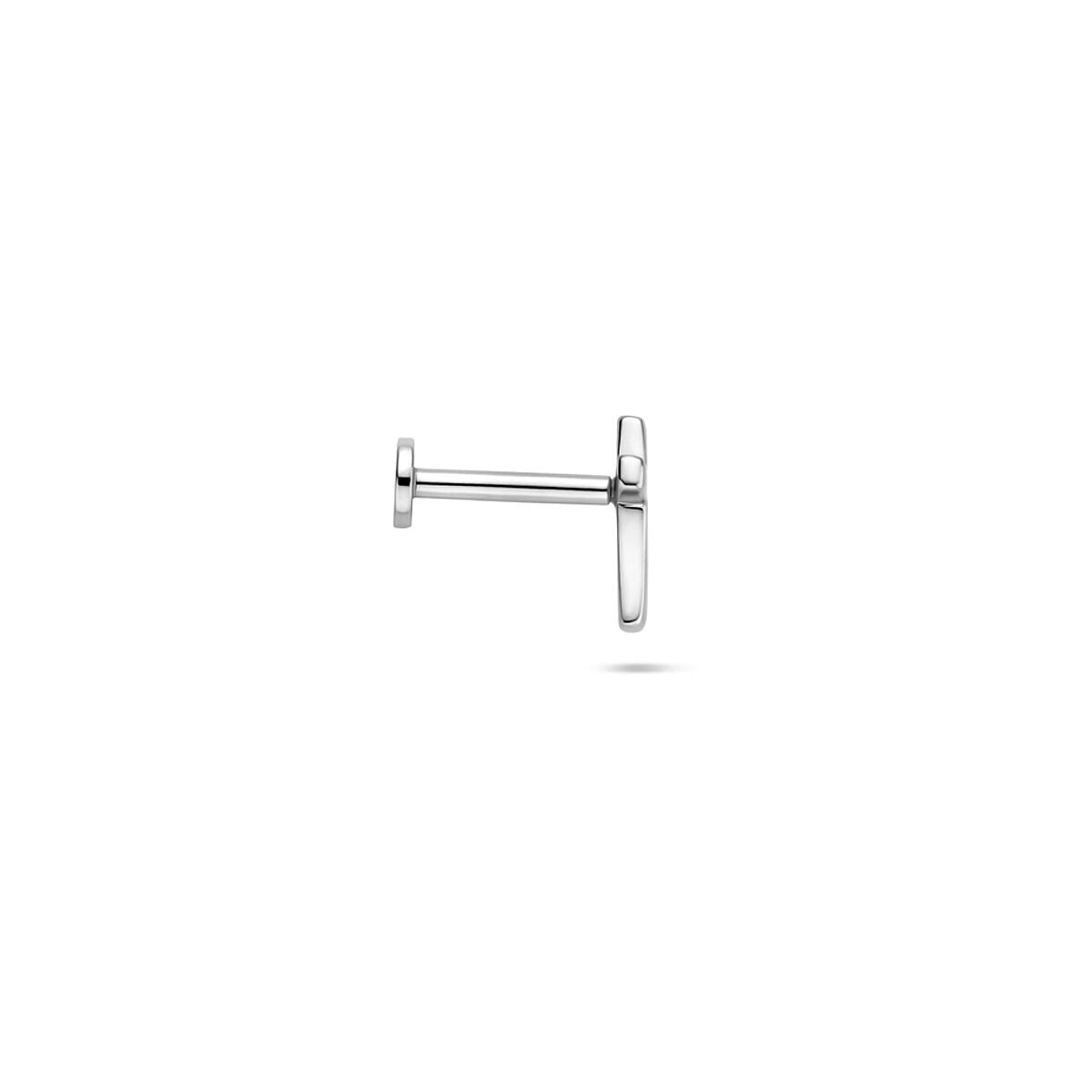 Piercing a croce flat back in argento – argento 925 rodiato
