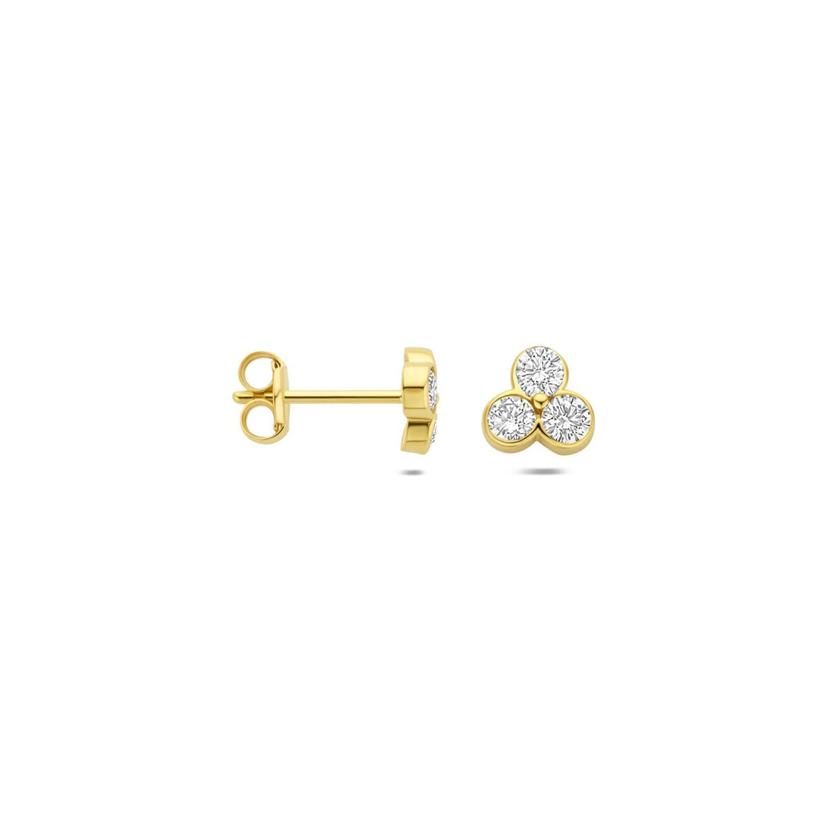 Orecchini a bottone in oro giallo 14k con diamante lab grown da 0,52 ct