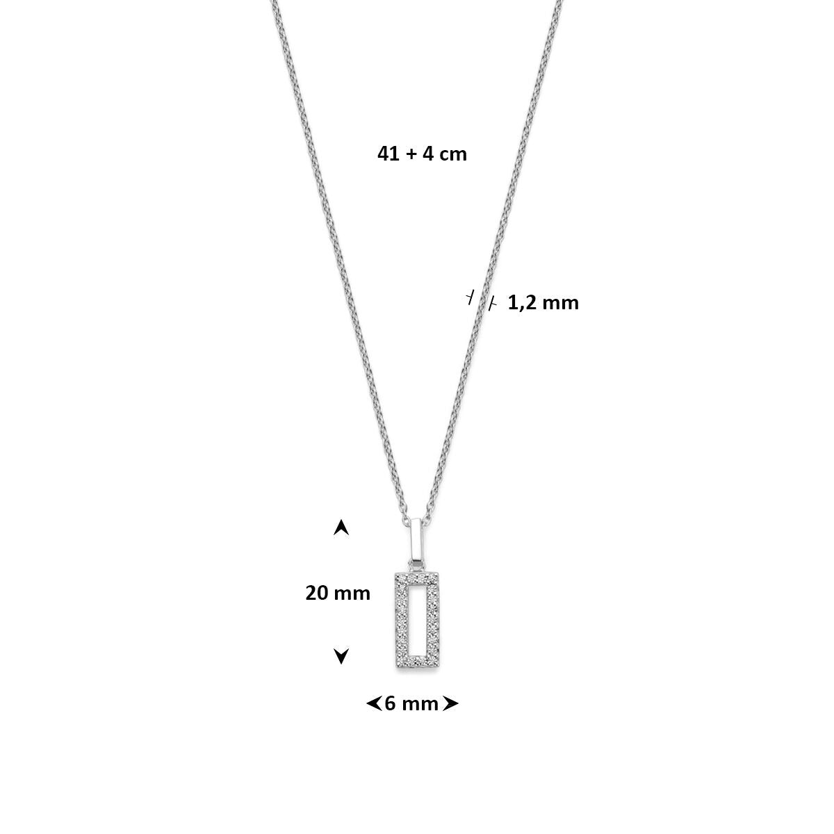 Collana da donna in argento rodiato con zirconia