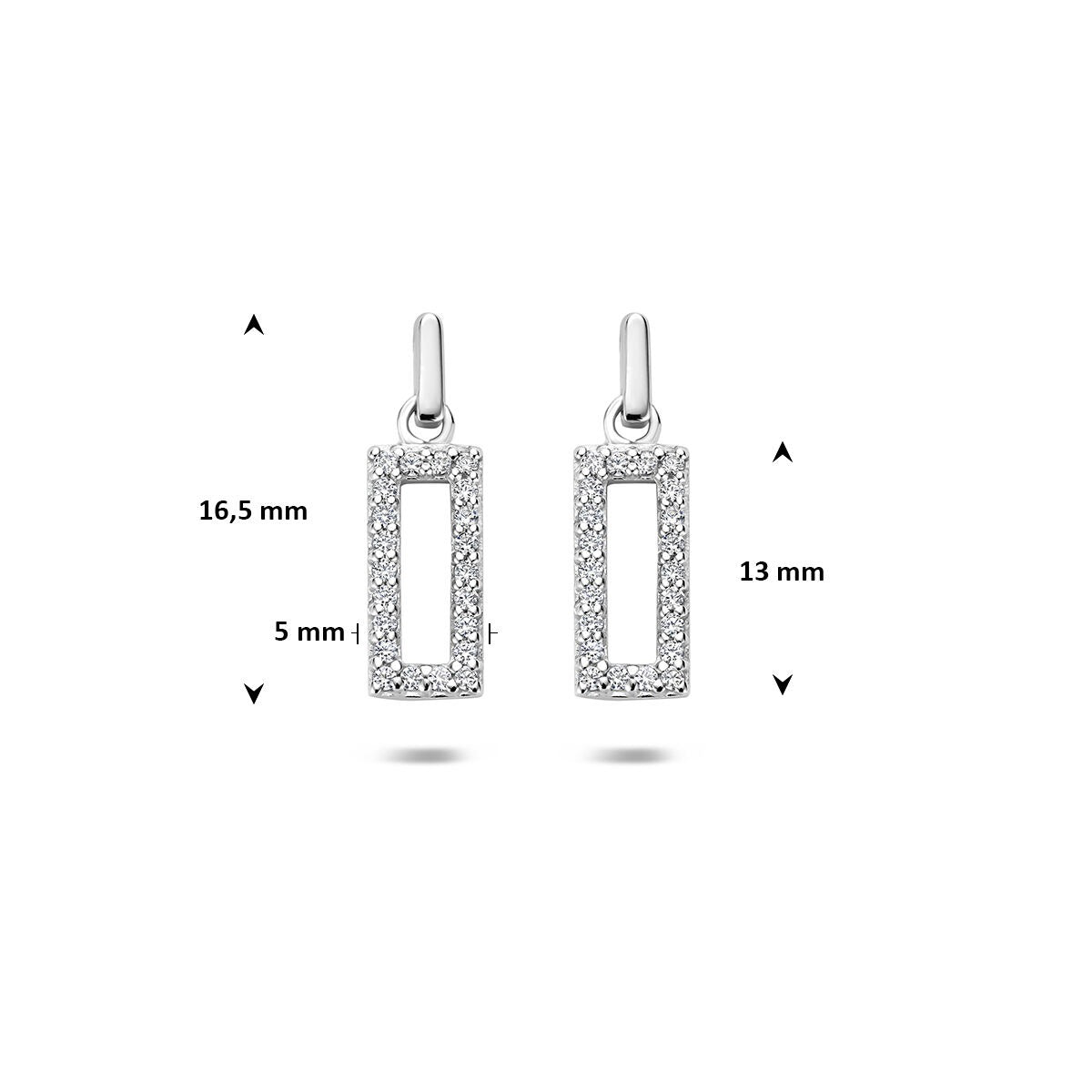 Orecchini pendenti in argento 925 rodiato con zirconia