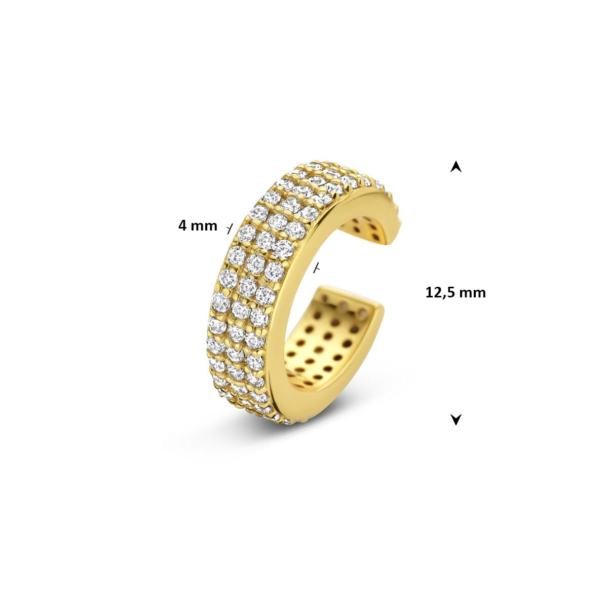 Ear cuff placcato in argento con zirconia – glamour sottile senza piercing