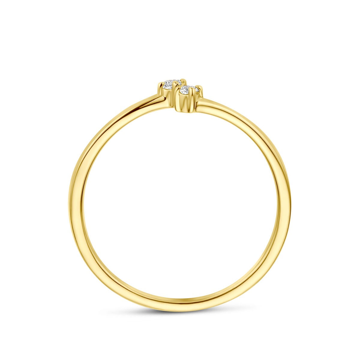Anello in oro giallo 14k con diamante 0,05 ct