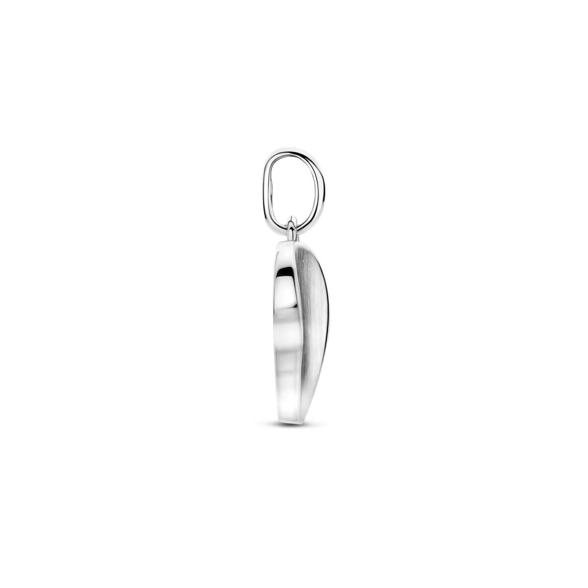 Ciondolo in argento con cuore e zircone – rodiato 925