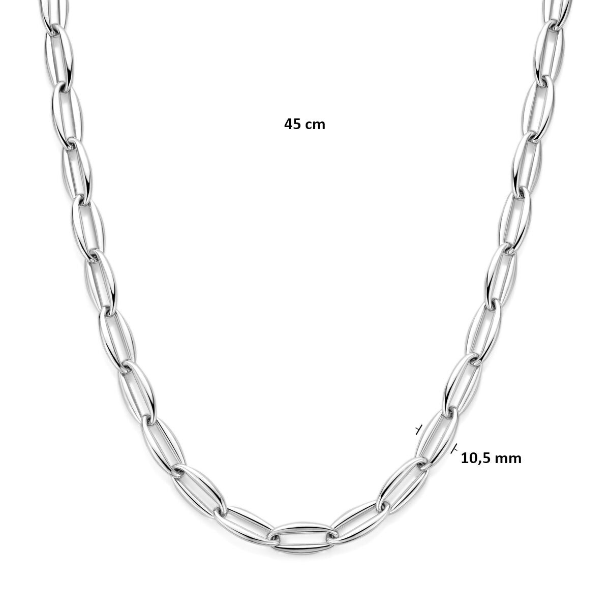 Collana ad ancora in argento 925 rodiato senza ciondolo