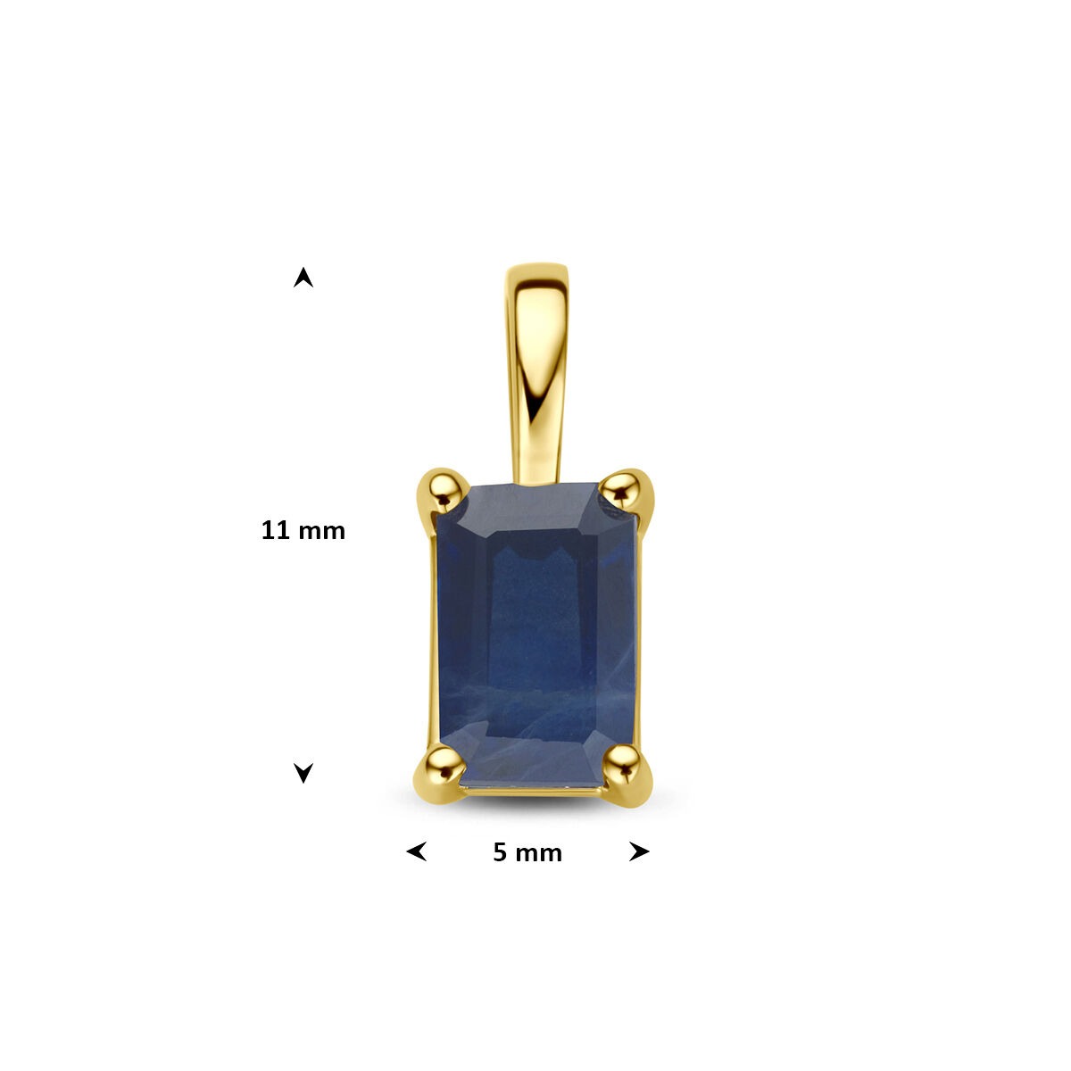 Ciondolo in oro giallo 14k con zaffiro