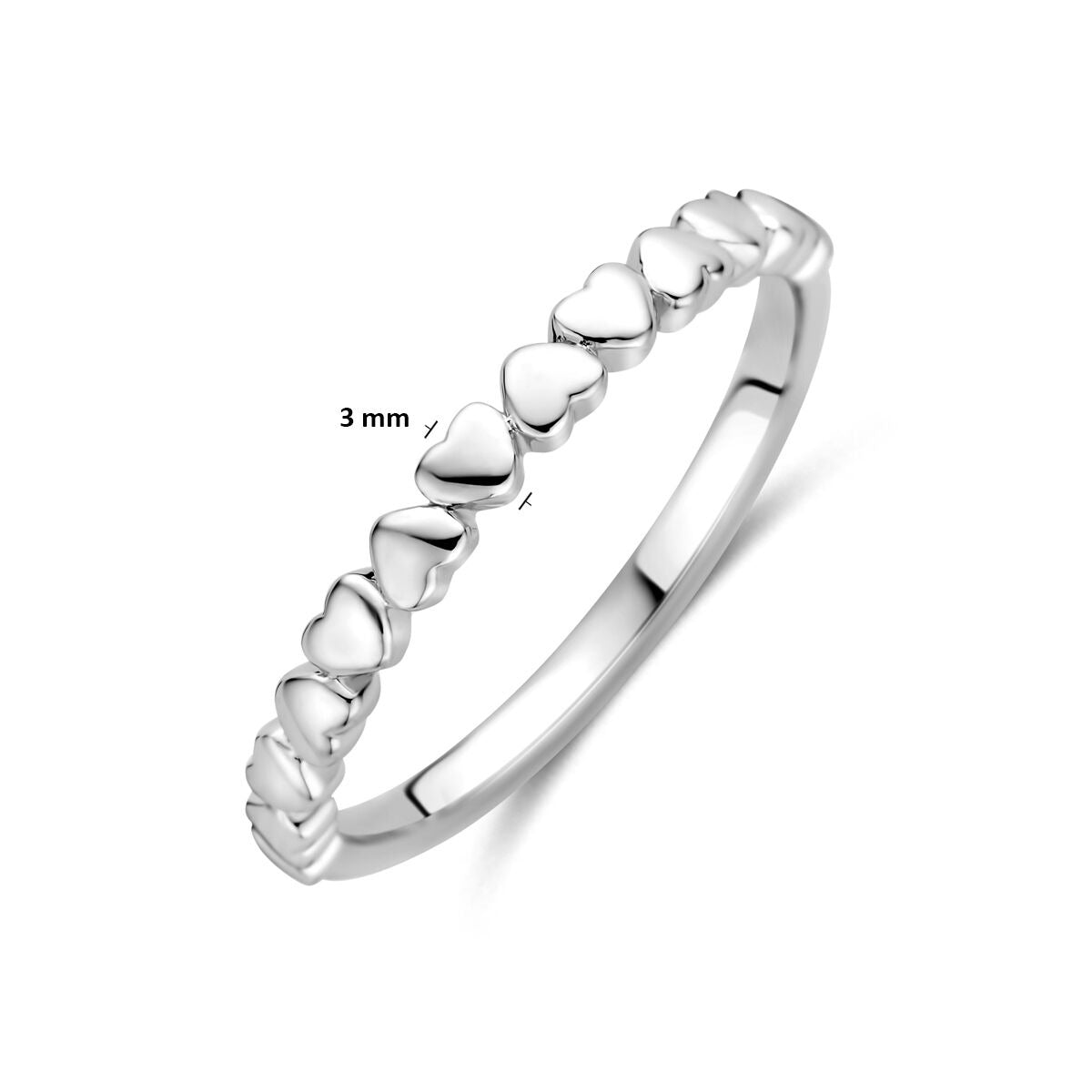Anello in argento 925 rodiato con cuoricino