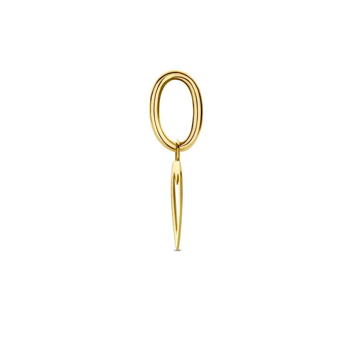 Ciondolo a cuore in oro giallo 14k