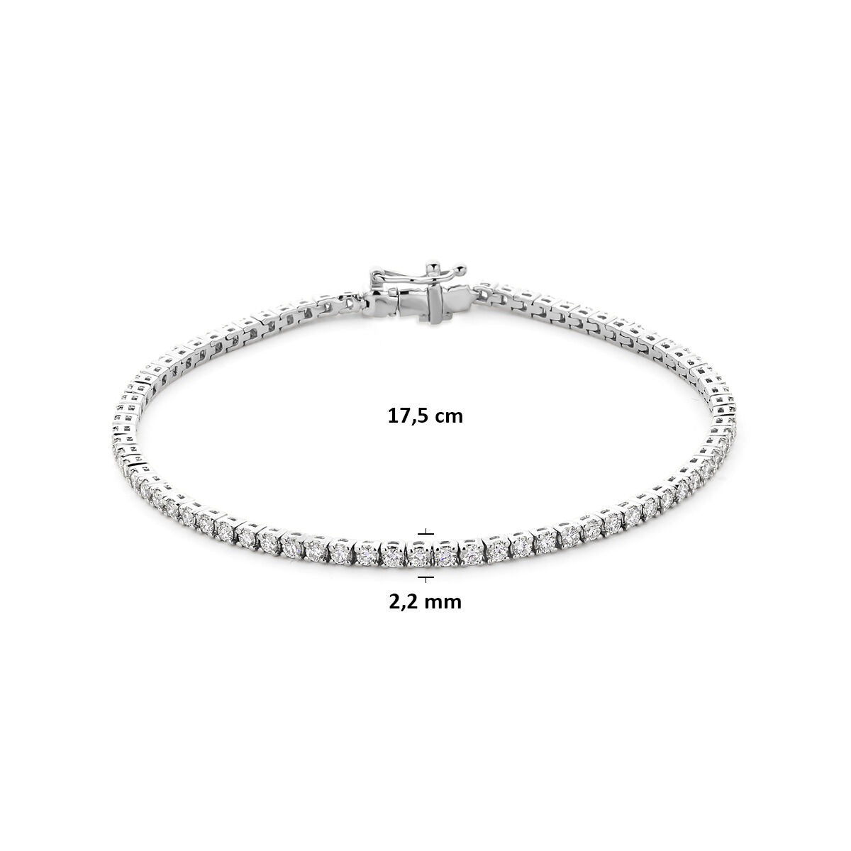 Bracciale tennis in argento 925 con diamante lab grown