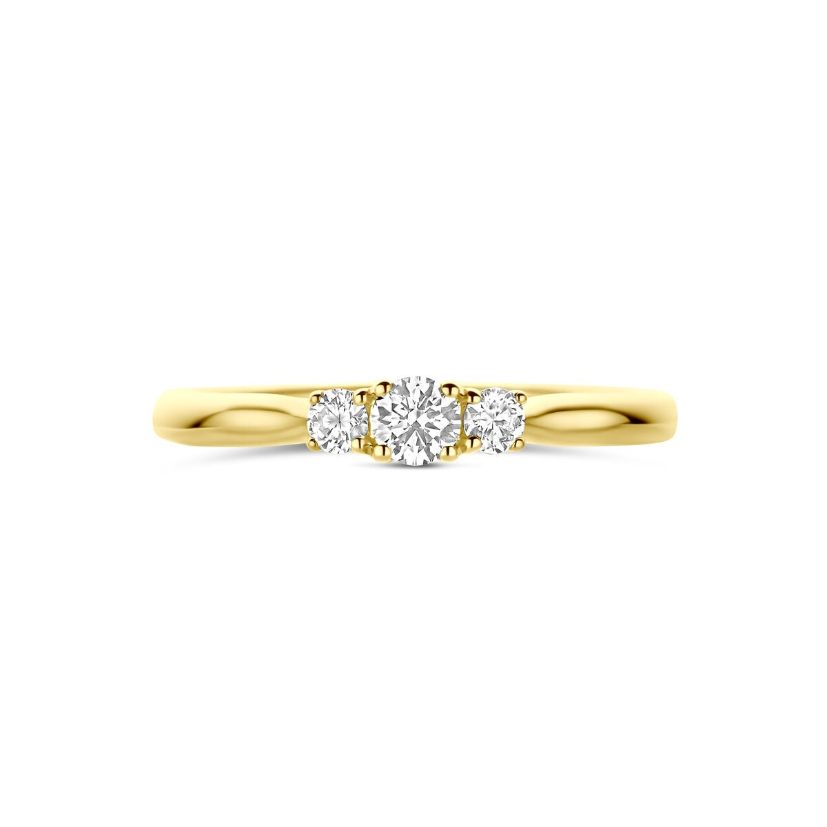 Anello in oro giallo 14k con diamante lab grown da 0.26ct