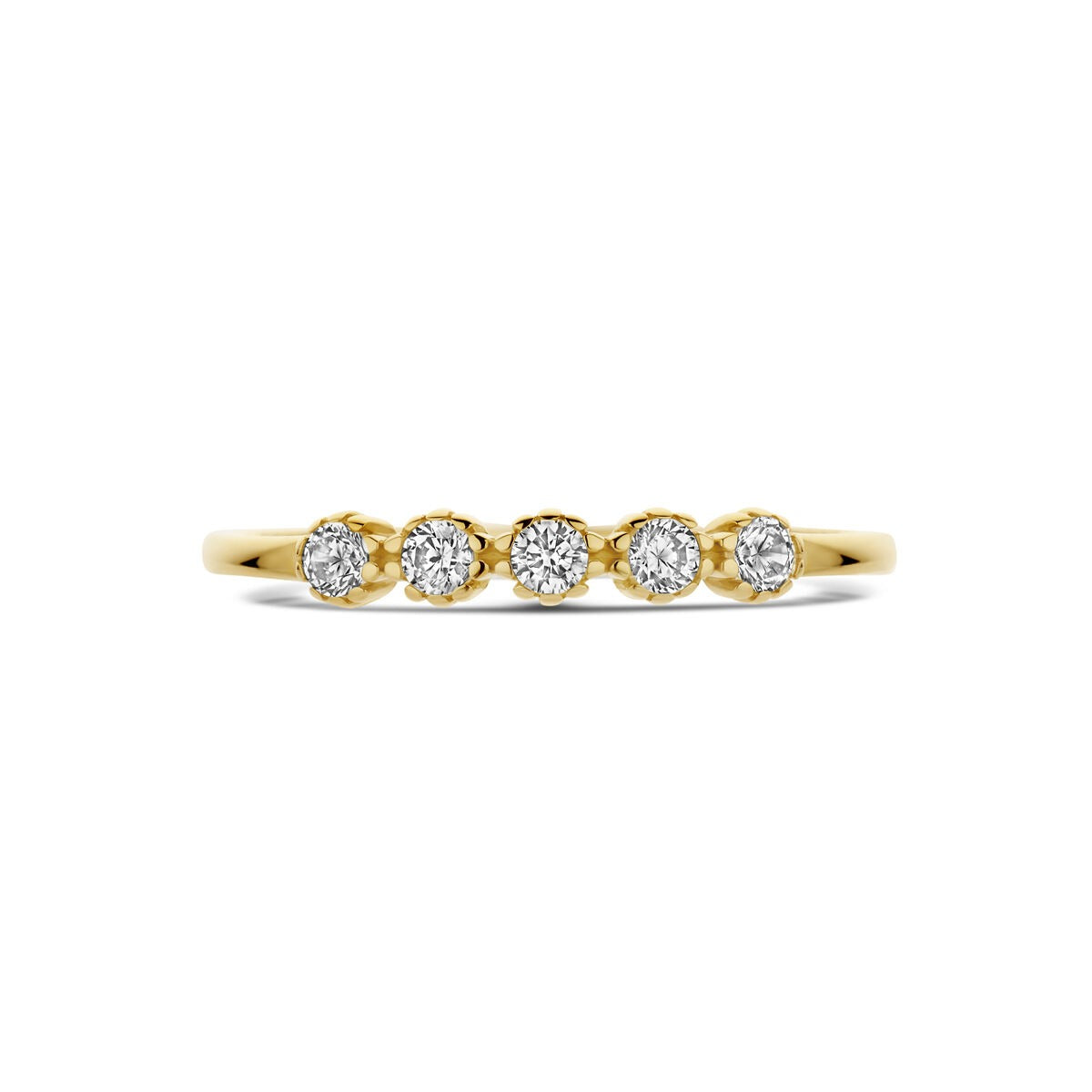 Anello in oro giallo 9k con zirconi