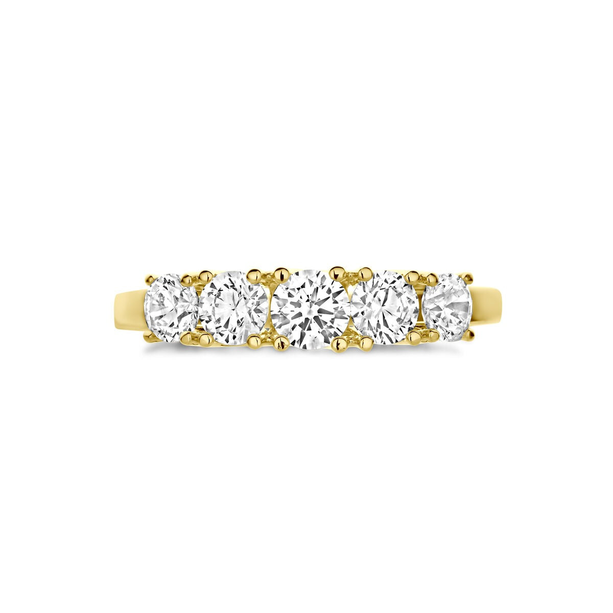 Anello da donna in oro con zirconia – oro giallo 14k