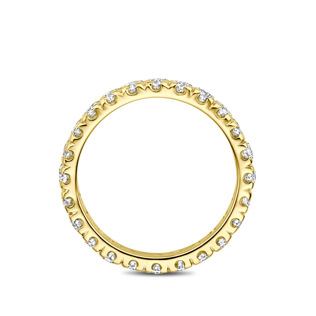 Anello in oro giallo 14k con diamante lab grown