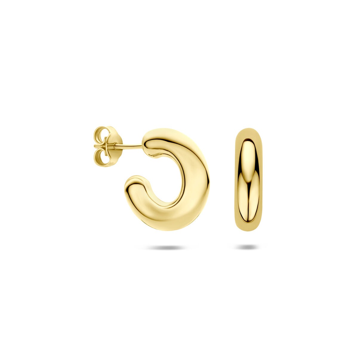 Orecchini a bottone in oro giallo 14k