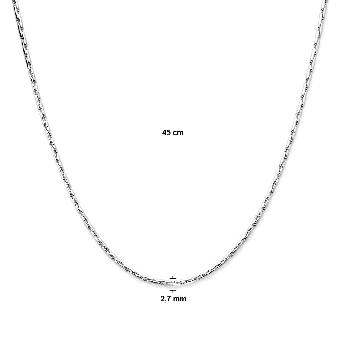 Zilveren cardano armband met glanzende afwerking – gerhodineerd
