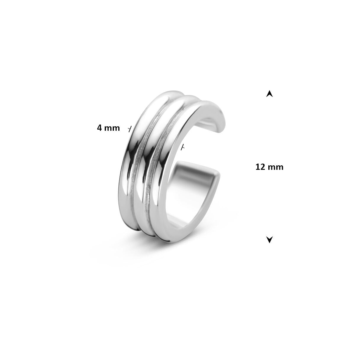 Ear cuff in argento rodiato 925 – design minimalista