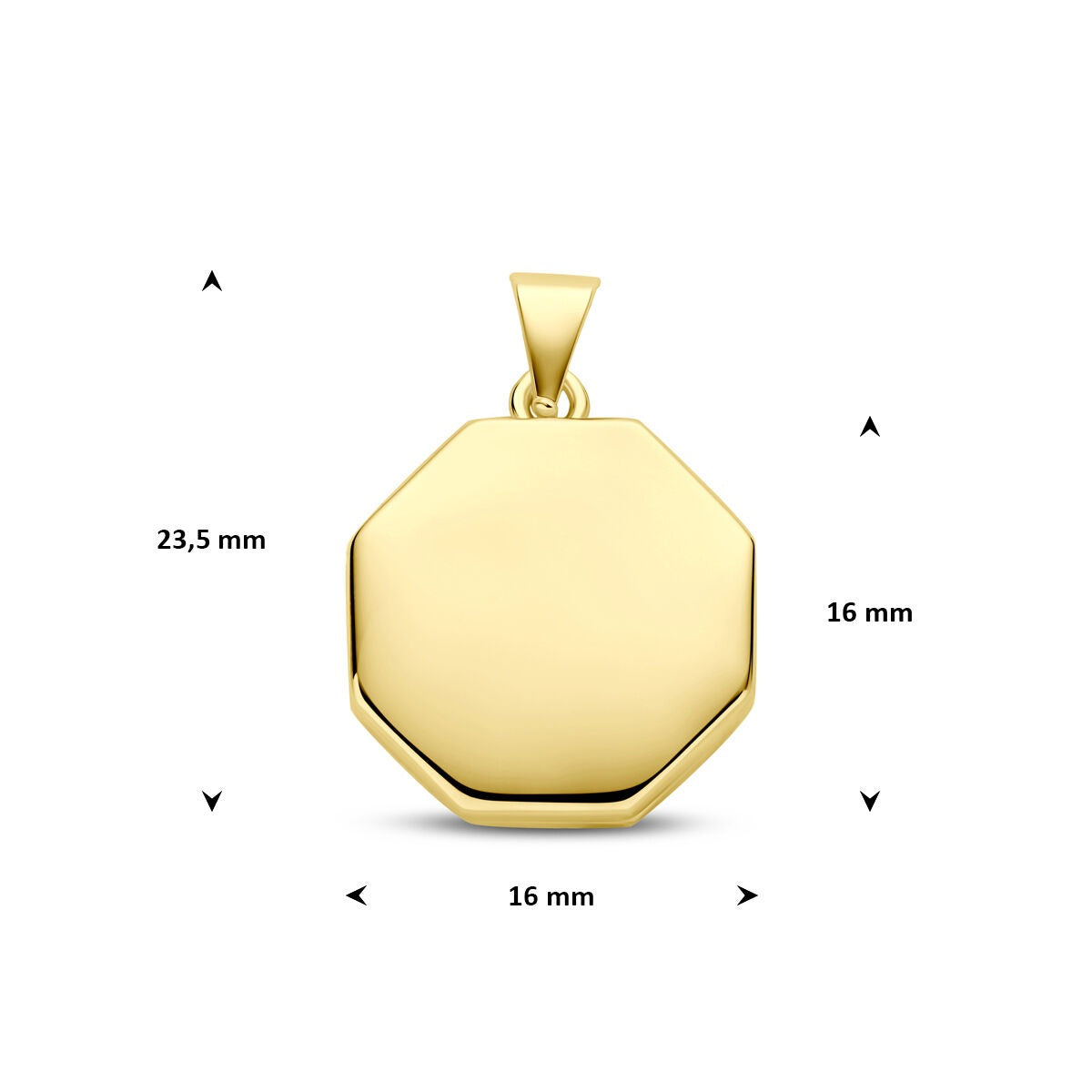 Medaglione argento placcato oro 8 lati
