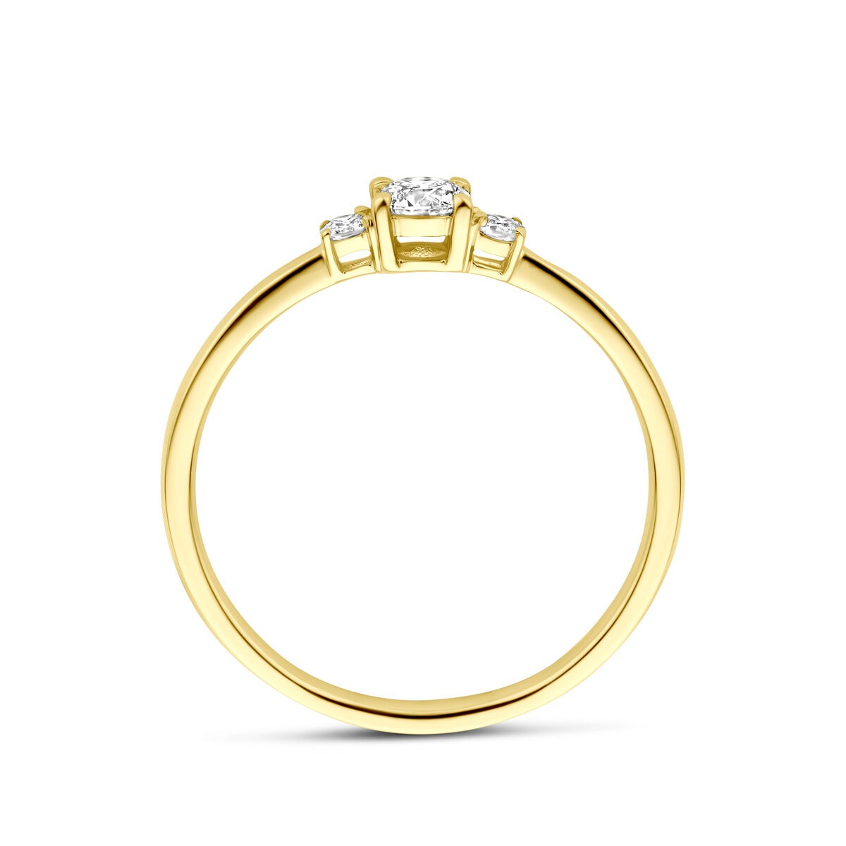 Anello in oro giallo 14k con diamante lab grown da 0,25ct