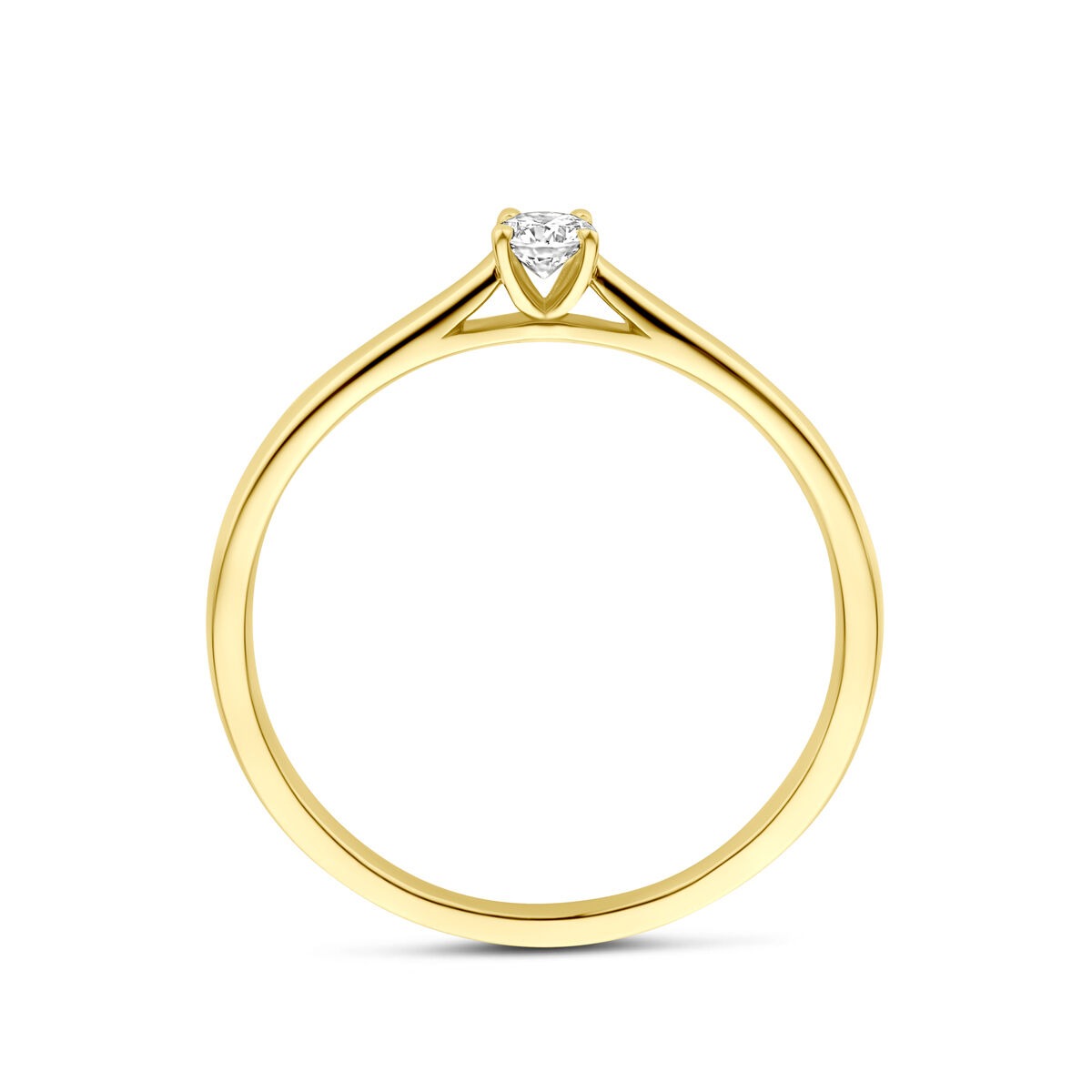 Anello in oro giallo 14k con diamante lab grown da 0,10 ct