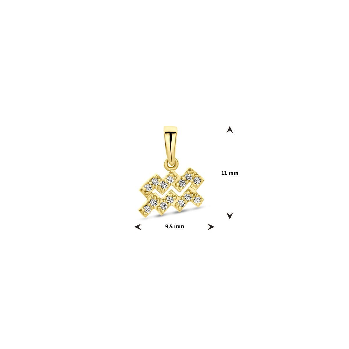 Ciondolo segno zodiacale in oro giallo 14k con diamante