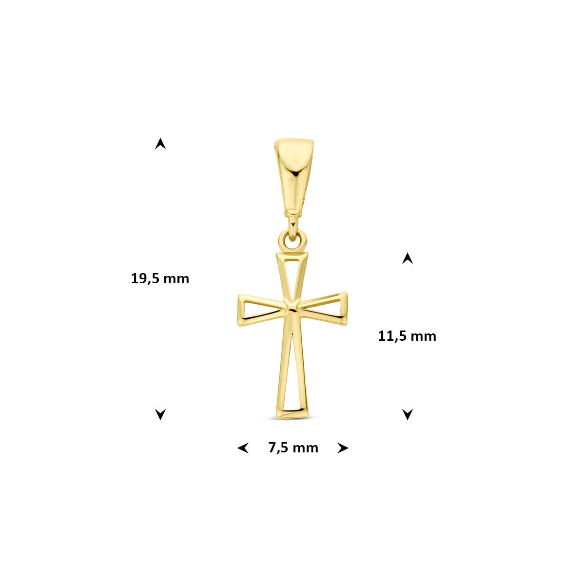 Collana in oro giallo 14k con ciondolo a croce