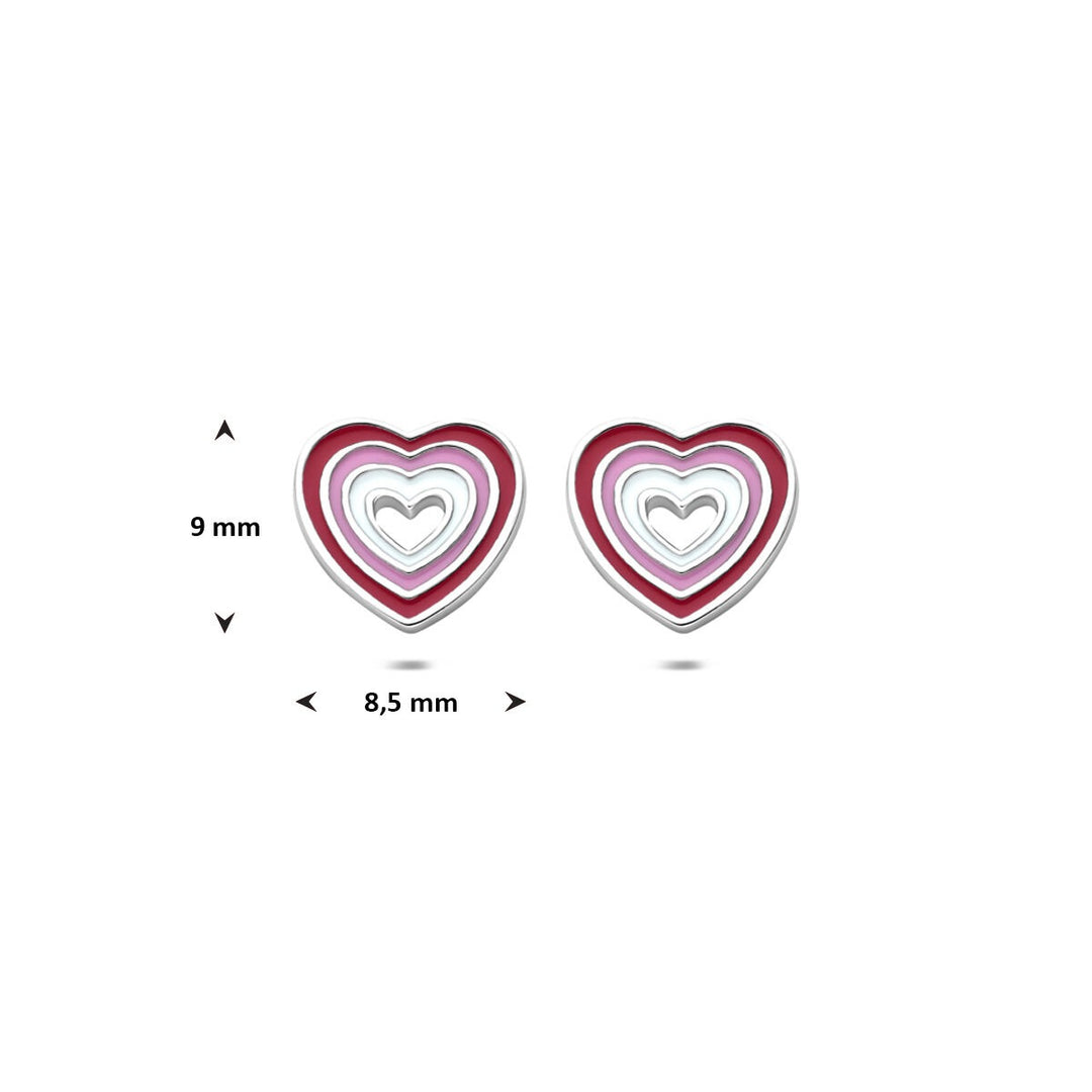 Zilveren oorknopjes hartje – gerhodineerd kindersieraad 9 mm