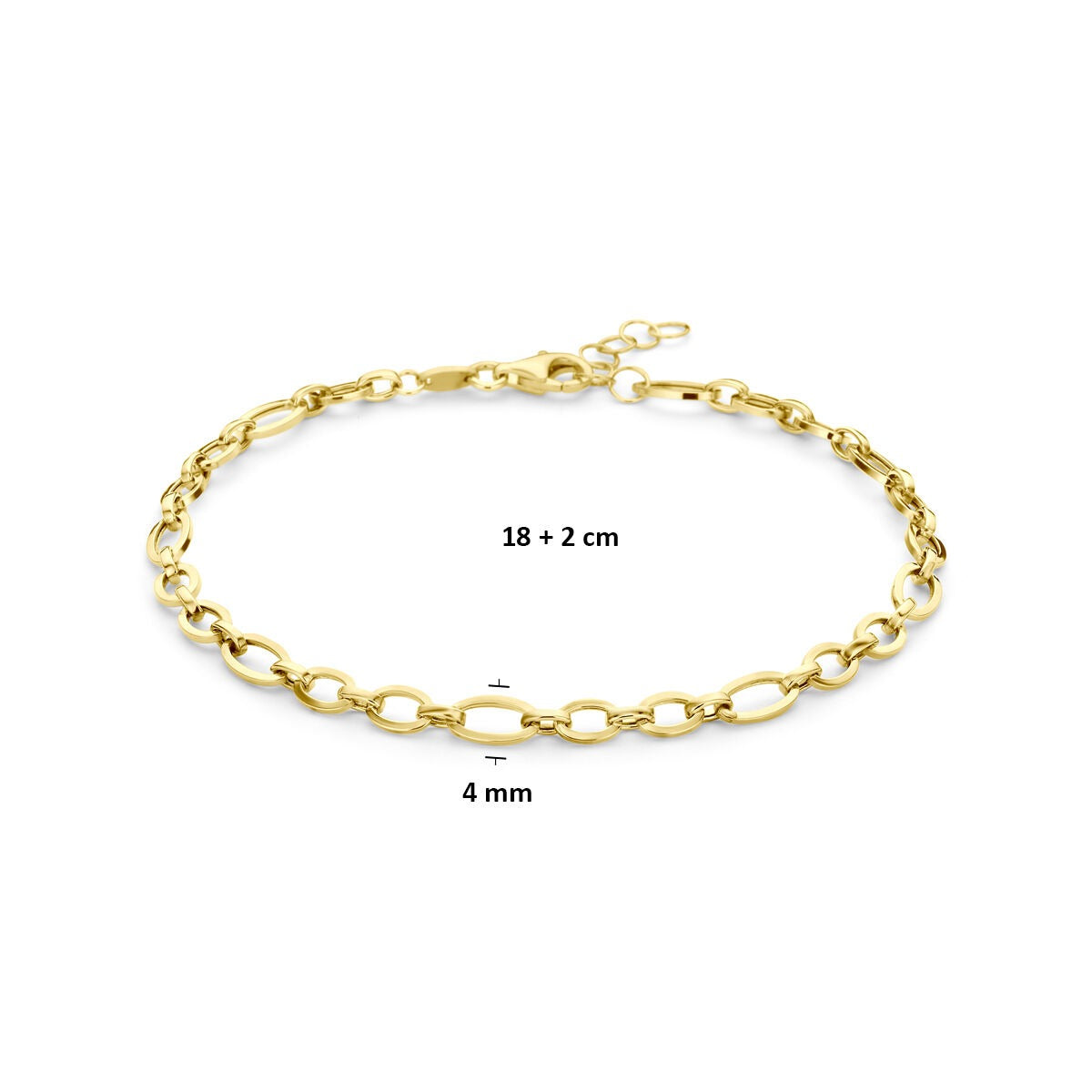 Bracciale ad ancora in oro giallo 14k