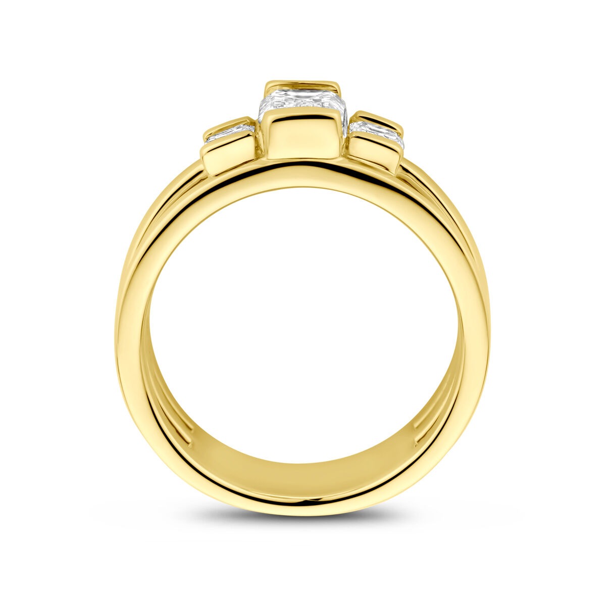 Anello da donna in 14k oro giallo con diamante lab grown da 1.50ct
