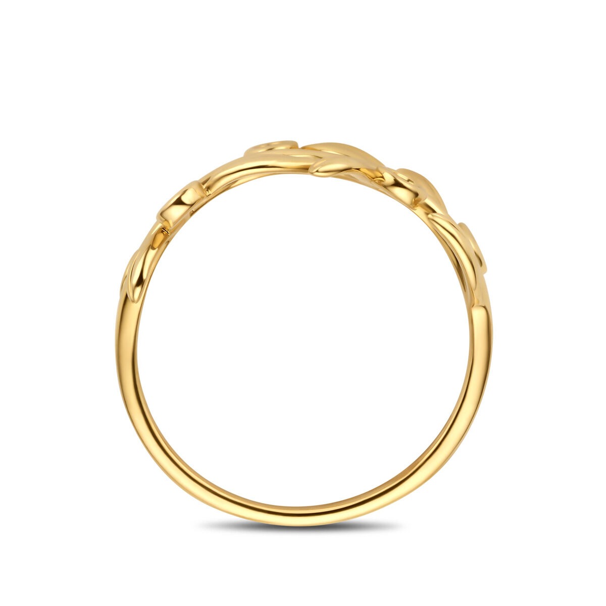 14k Geelgouden ring met lab grown diamant