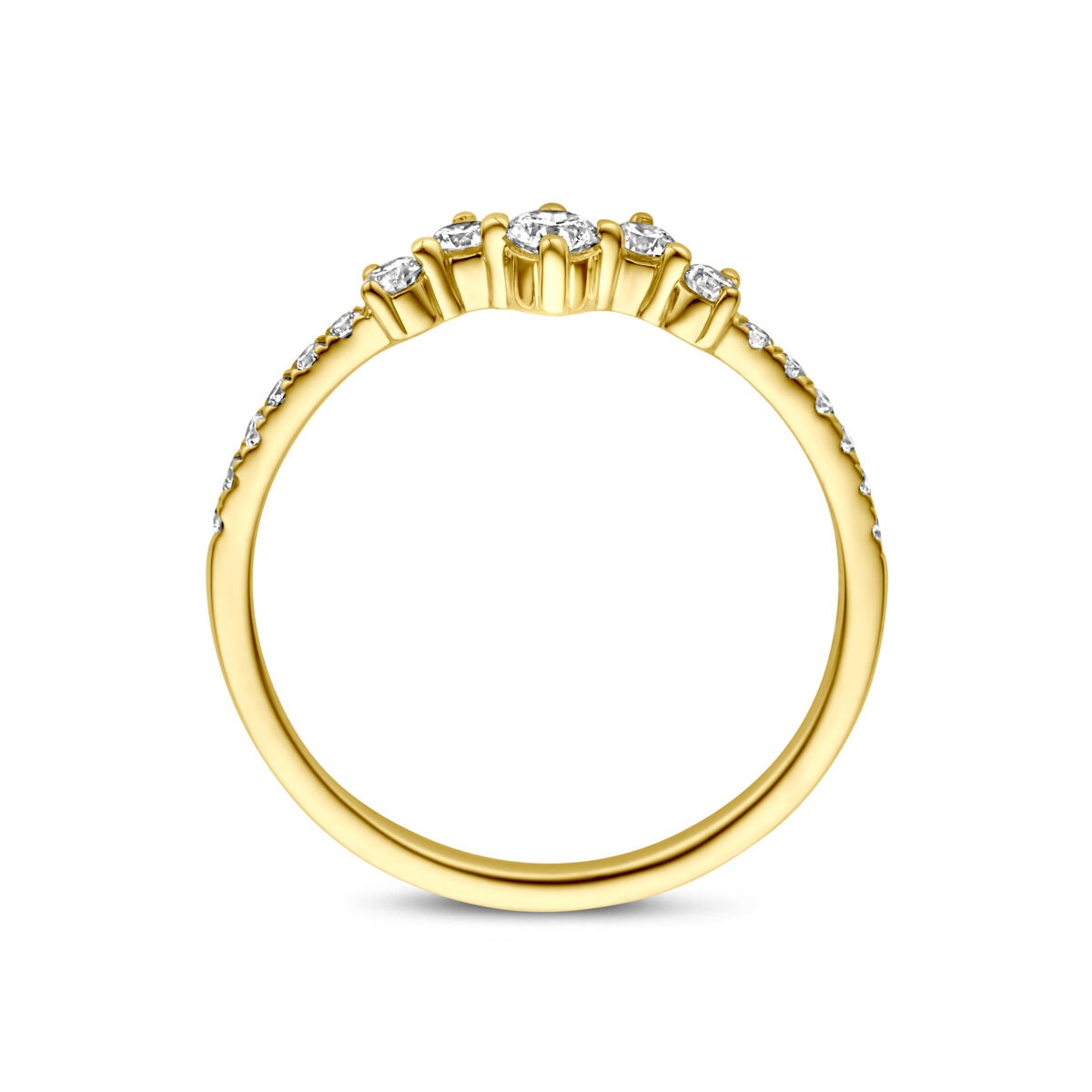 Anello da donna in 14k oro giallo con diamante lab grown da 0.33ct