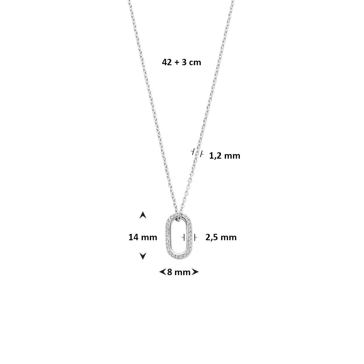 Collana in Argento Rodiato con Zirconia – Entourage