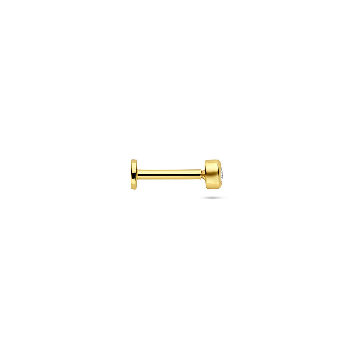 Piercing flat back in argento 925 placcato con zirconia rotonda