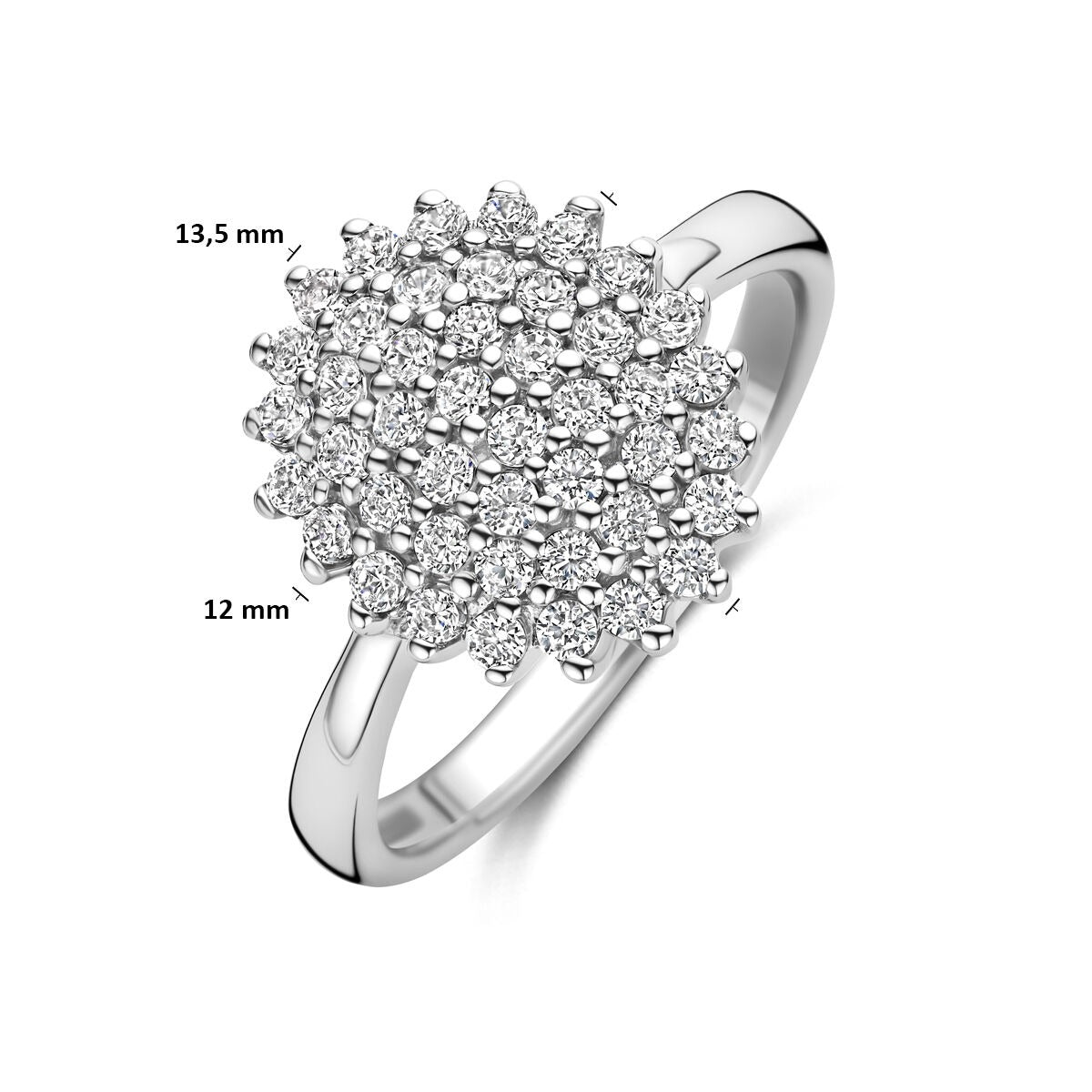 Anello in argento 925 rodiato con zirconia
