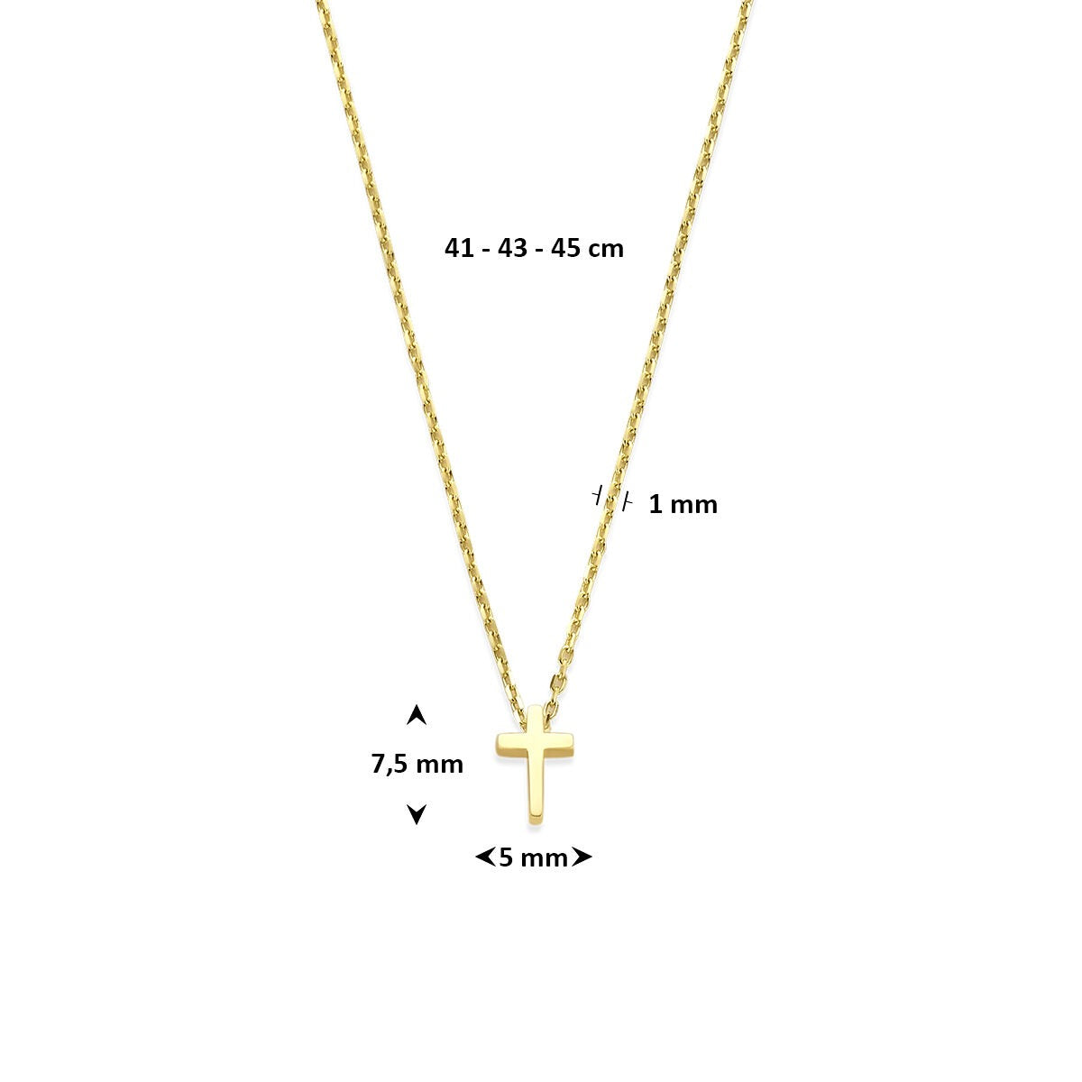 Collier in oro giallo 14k con croce